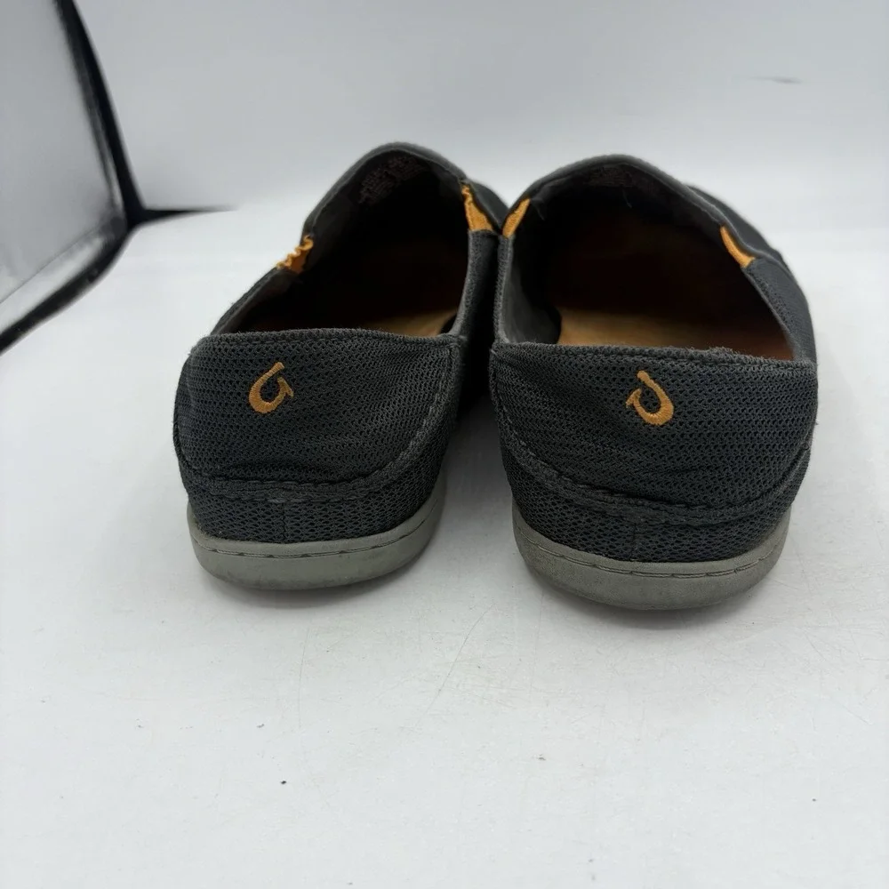 Olukai Boat Shoes Mens Size 9.5 Nohea Mesh Navy Blue Orange‎ Slip On Slide